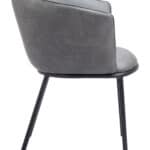 Modern Gray Dining Chair with Steel Frame and Faux Leather Upholstery 9 Modern Gray Dining Chair with Steel Frame and Faux Leather Upholstery