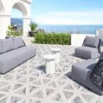 Gray Outdoor Accent Chair with Aluminum Frame and Olefin Cushions