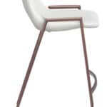 White Walnut Faux Leather Mid-Century Modern Counter Stool (Set of 2)