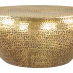 Round Gold Boho Coffee Table with Steel Frame 11 Round Gold Boho Coffee Table with Steel Frame