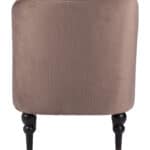 Velvet Taupe Accent Chair with Wooden Legs and Deco Flair 15 Velvet Taupe Accent Chair with Wooden Legs and Deco Flair