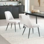 Ivory Shearling Style Dining Chairs with Steel Legs (Set of 2) 12 Ivory Shearling Style Dining Chairs with Steel Legs (Set of 2)