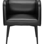 Modern Art Deco Dining Chair with Faux Leather and Steel Frame 9 Modern Art Deco Dining Chair with Faux Leather and Steel Frame
