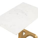 White and Gold End Table with Bold Modern Design 18 White and Gold End Table with Bold Modern Design