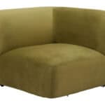 Velvet Tufted Corner Chair with Birch Wood Legs in Green 13 Velvet Tufted Corner Chair with Birch Wood Legs in Green