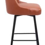 Modern Brown Swivel Barstool with Faux Leather and Steel Frame 12 Modern Brown Swivel Barstool with Faux Leather and Steel Frame