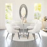 Ivory Shearling Style Dining Chairs with Steel Legs (Set of 2) 14 Ivory Shearling Style Dining Chairs with Steel Legs (Set of 2)