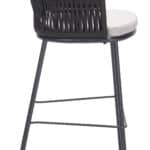 Black Outdoor-Indoor Barstools with Armrest and Footrest (Set of 2)