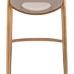 Beige Faux Leather Barstool with Gold Frame and Footrest (Set of 2)