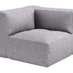 Gray Weather-Resistant Outdoor Corner Chair with Washable Cushion Cover