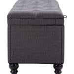 Velvet Upholstered Storage Bench with Tufted Seat and Hidden Compartment 8 Velvet Upholstered Storage Bench with Tufted Seat and Hidden Compartment