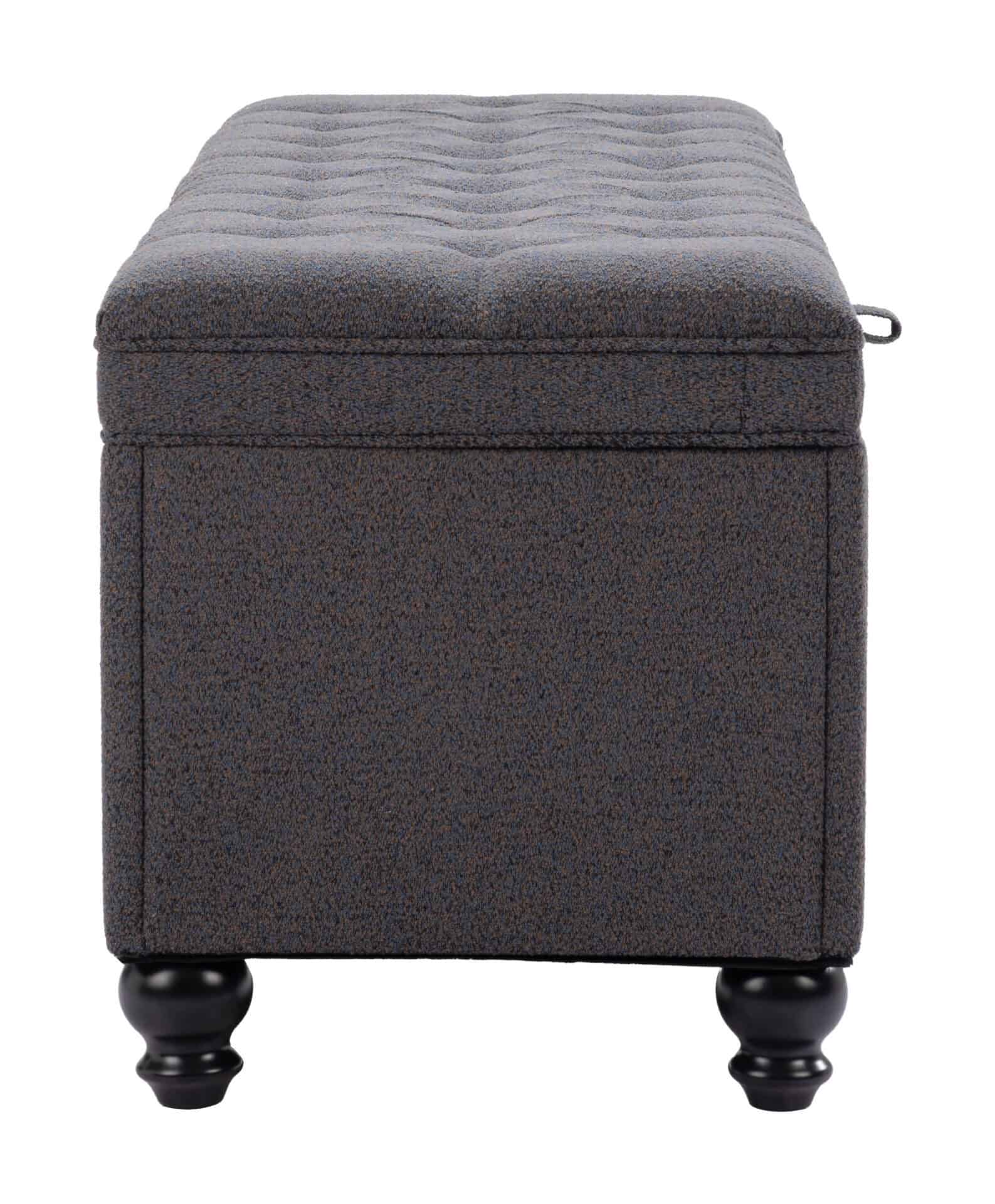 Velvet Upholstered Storage Bench with Tufted Seat and Hidden Compartment 2 Velvet Upholstered Storage Bench with Tufted Seat and Hidden Compartment - Image 2