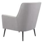 Boho Chic Gray Accent Chair with Faux Leather and Steel Legs 14 Boho Chic Gray Accent Chair with Faux Leather and Steel Legs