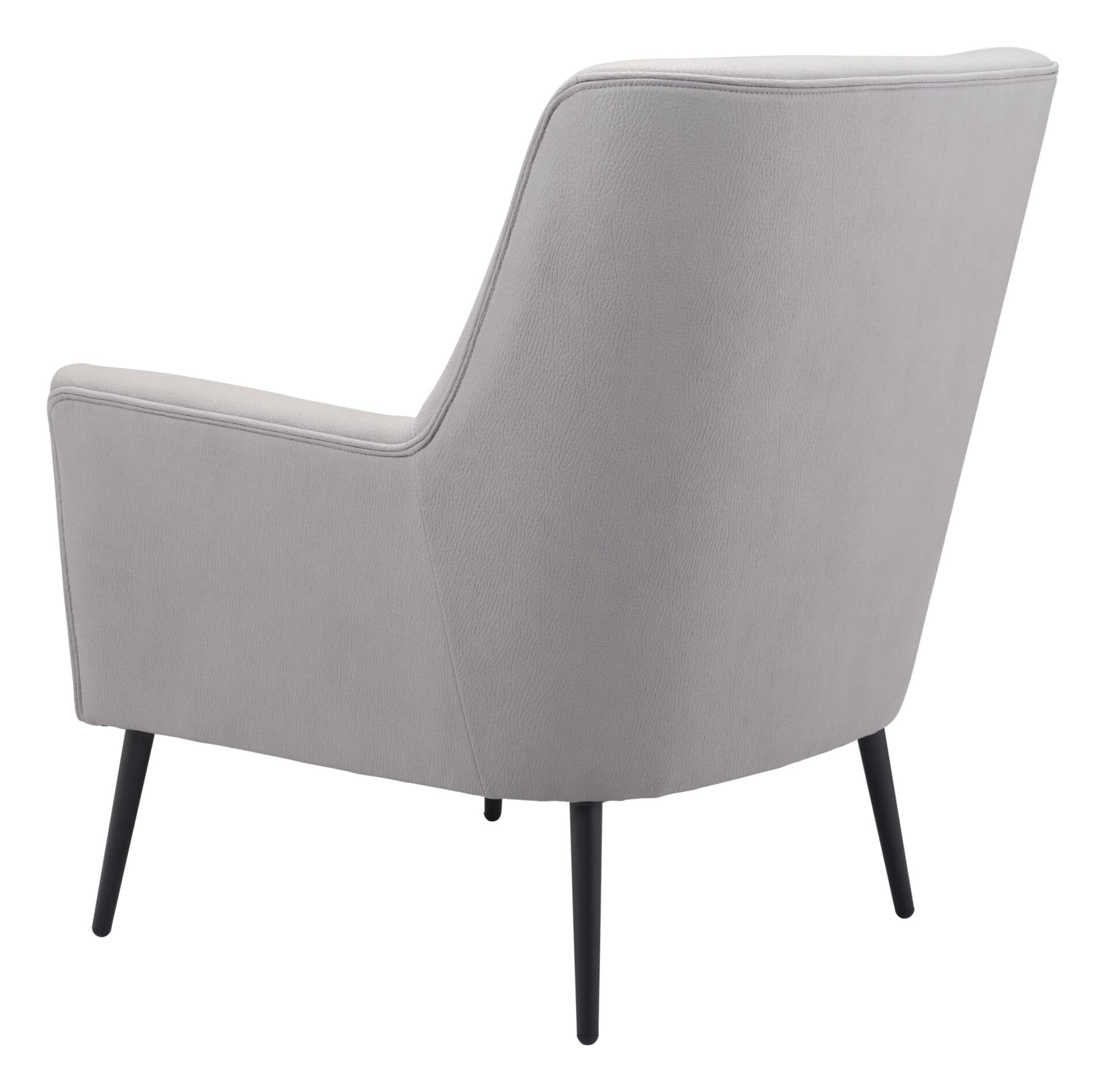 Boho Chic Gray Accent Chair with Faux Leather and Steel Legs 6 Boho Chic Gray Accent Chair with Faux Leather and Steel Legs - Image 6