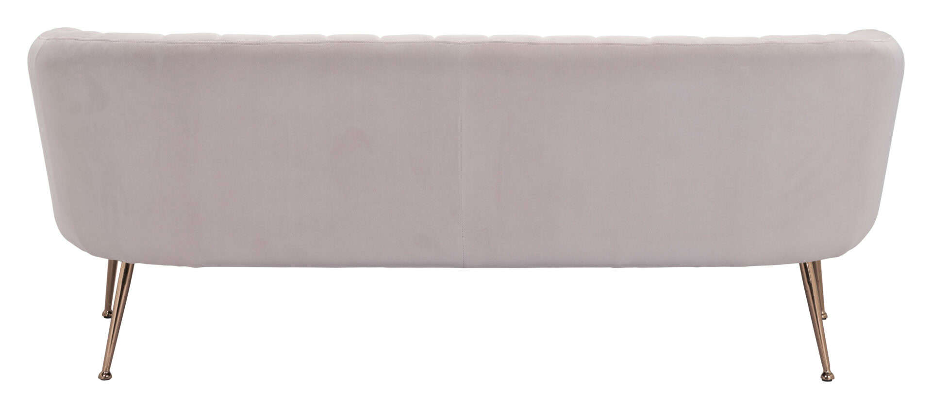 Art Deco-Inspired Velvet Sofa with Gold Legs in Beige 6 Art Deco-Inspired Velvet Sofa with Gold Legs in Beige - Image 6