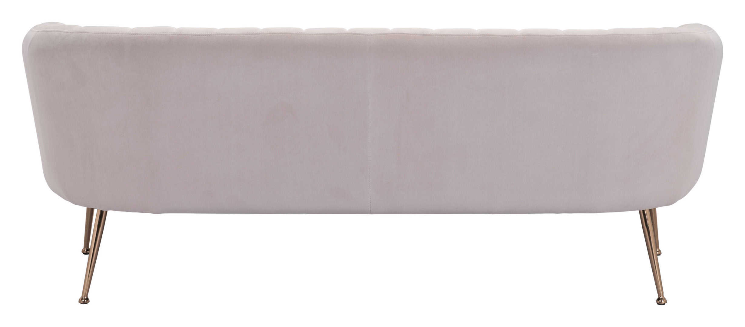 Art Deco-Inspired Velvet Sofa with Gold Legs in Beige 15 Art Deco-Inspired Velvet Sofa with Gold Legs in Beige