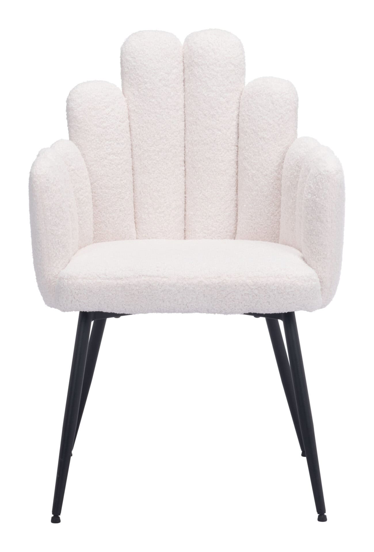 Ivory Shearling Style Dining Chair with Steel Frame (Set of 2) 5 Ivory Shearling Style Dining Chair with Steel Frame (Set of 2) - Image 5
