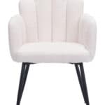 Ivory Shearling Style Dining Chair with Steel Frame (Set of 2) 14 Ivory Shearling Style Dining Chair with Steel Frame (Set of 2)