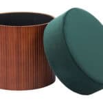Velvet Storage Ottoman with Hidden Compartment and Wood Legs Green 11 Velvet Storage Ottoman with Hidden Compartment and Wood Legs Green