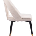 Ivory Dining Chair with Teddy Fabric and Steel Frame