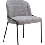 Modern Black and White Dining Chair with Teddy Fabric (Set of 2) 8 Modern Black and White Dining Chair with Teddy Fabric (Set of 2)