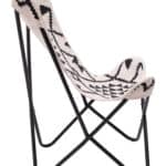 Boho Modern Accent Chair with Cotton Seat and Steel Frame 15 Boho Modern Accent Chair with Cotton Seat and Steel Frame