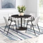 Mid-Century Modern Faux Leather Dining Chair with Steel Frame (Set of 2)