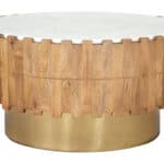 Round Marble Top Coffee Table with Painted Wood Base 12 Round Marble Top Coffee Table with Painted Wood Base