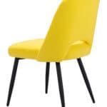 Yellow Shearling-Style Dining Chair with Steel Legs (Set of 2) 21 Yellow Shearling-Style Dining Chair with Steel Legs (Set of 2)