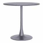 Gray Round Dining Table with Aluminum Frame and Sunburst Design