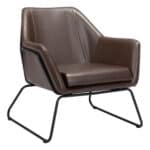 Modern Brown Faux Leather Accent Chair with Steel Base 12 Modern Brown Faux Leather Accent Chair with Steel Base