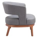 Slate Gray Vinyl Accent Chair with Wood Base and Armrests 12 Slate Gray Vinyl Accent Chair with Wood Base and Armrests