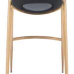 Mid-Century Modern Black and Gold Barstools with Footrest (Set of 2)