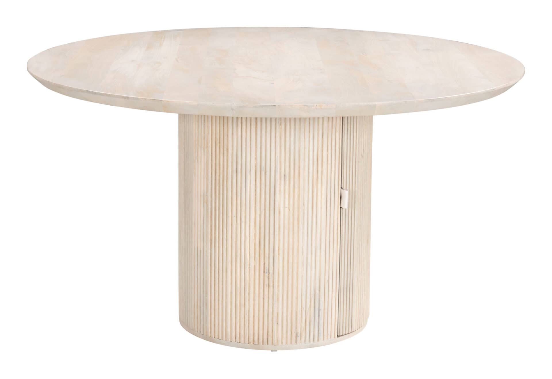 Round Mango Wood Dining Table with Hidden Storage Compartment 5 Round Mango Wood Dining Table with Hidden Storage Compartment - Image 5