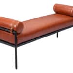 Modern Faux Leather Bench with Steel Legs and Rubber Feet 11 Modern Faux Leather Bench with Steel Legs and Rubber Feet