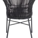 Modern Black Outdoor Dining Chair Weather Resistant (Set of 2)
