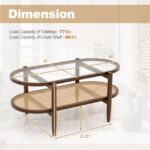 2-Tier Coffee Table with Glass Top and Acacia Wood Frame 19 2-Tier Coffee Table with Glass Top and Acacia Wood Frame