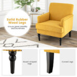 Modern Upholstered Accent Chair with Rubber Wood Legs