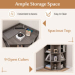 3-Tier Corner Cabinet with Charging Station for Small Spaces