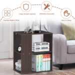 3 Tier End Table with Open Storage Shelves, Compact Design