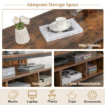 Industrial Coffee Table with Storage and Heavy-Duty Metal Frame