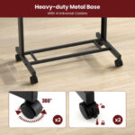 Adjustable Height Lectern Table with Tilted Tabletop and Wheels