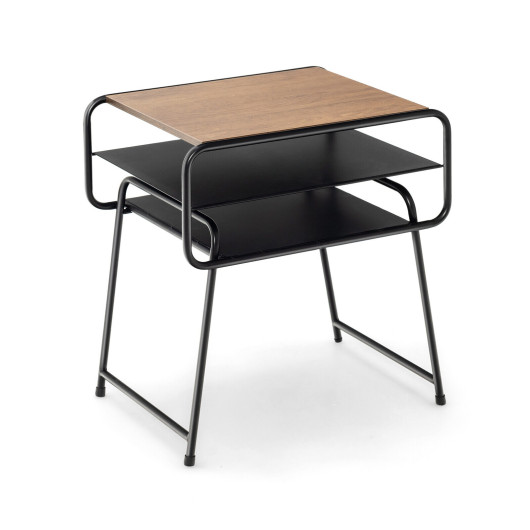 Modern 3-Tier Side Table with Storage Shelves Coffee 3 Modern 3-Tier Side Table with Storage Shelves Coffee - Image 3