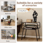Modern 3-Tier Side Table with Storage Shelves Coffee