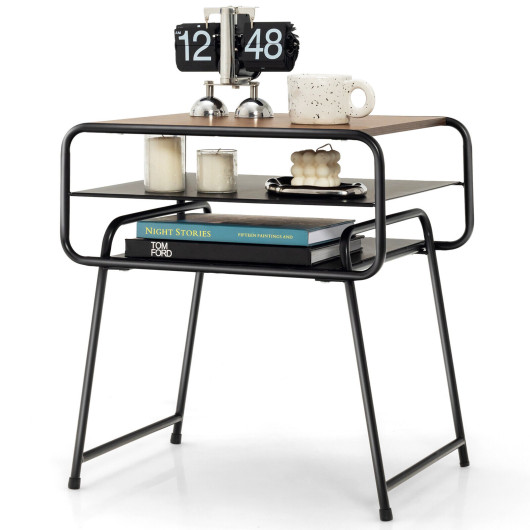 Modern 3-Tier Side Table with Storage Shelves Coffee 4 Modern 3-Tier Side Table with Storage Shelves Coffee - Image 4