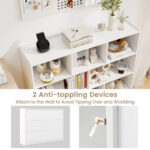 8-Cube White Bookcase with Modern Open Shelves Storage