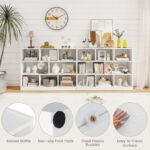 8-Cube White Bookcase with Modern Open Shelves Storage