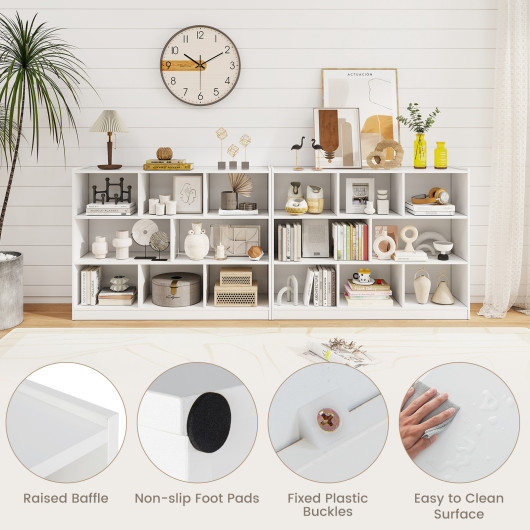 8-Cube White Bookcase with Modern Open Shelves Storage - Image 7