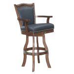 30-Inch Leather Nail Head Swivel Bar Stool
