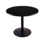 30-Inch Tall Black Table with Reversible 30-Inch Black/Dark Cherry Round Top and Round Footed 22-Inch Base